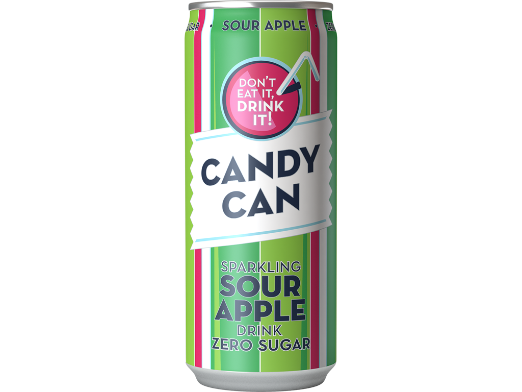 Candy Can Sparkling Sour Apple Zero Sugar 330 ml