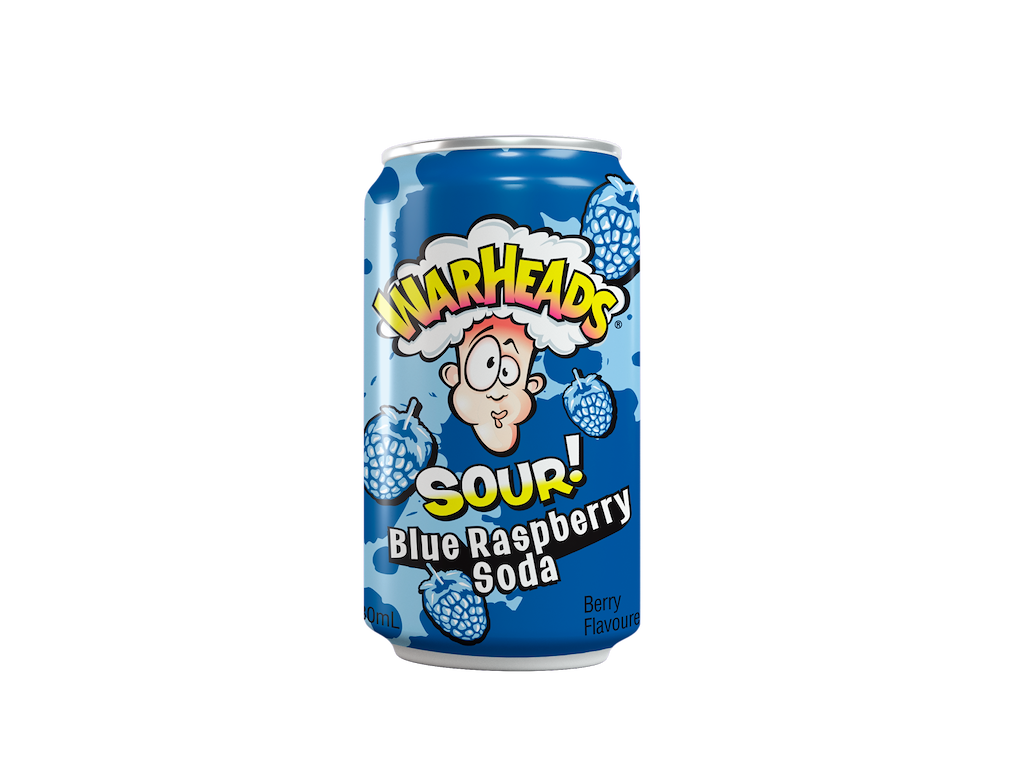 Warheads Sour! Blue Raspberry Soda 330 ml