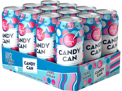 Candy Can Sparkling Bubble Gum Zero Sugar 330 ml